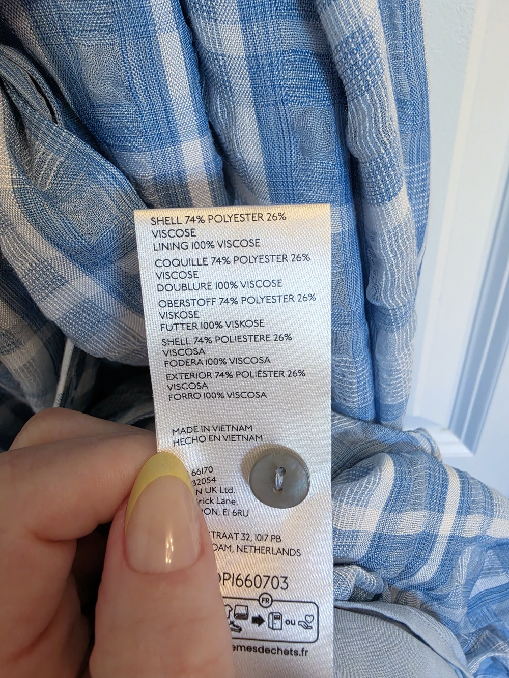 Anthropologie Sleeveless Light Blue Plaid Button-Front Maxi Dress - Picture 9 of 9